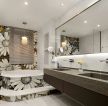别墅卫生间砖砌浴缸设计效果图