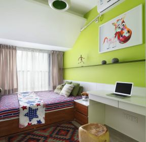小卧室床头墙面漆装饰设计效果图-每日推荐