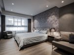 现代风格家庭卧室床头背景墙装饰图