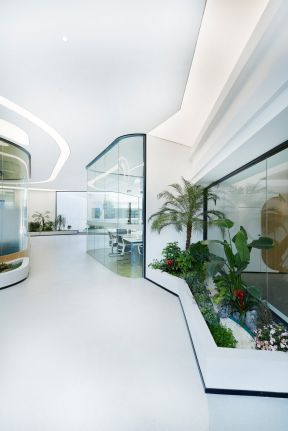 2023办公室走廊绿植装饰效果图