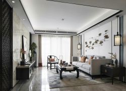 新中式客厅沙发背景墙装饰设计图