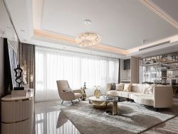 轻奢风格大户型客厅装饰设计效果图