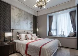 中式风格卧室床头墙造型设计图