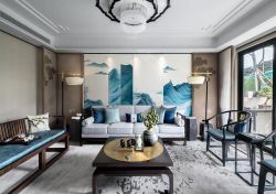 中式风格客厅沙发装潢设计效果图