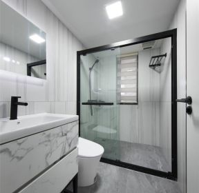 卫生间淋浴区玻璃隔断设计图-每日推荐