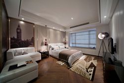 现代风格卧室实木地板装修设计图
