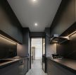 一字型厨房黑色橱柜吊柜设计图