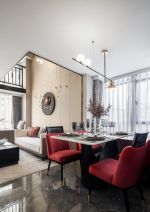 新中式风格loft公寓餐厅装修设计图
