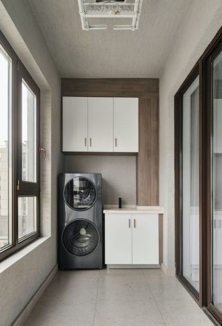 生活阳台洗衣机柜装修设计图片