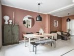 90㎡现代简约，暗粉色背景墙，随意个性的家具，生活简单而情趣