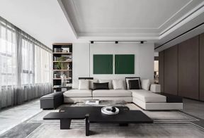 现代简约客厅转角沙发装饰设计图