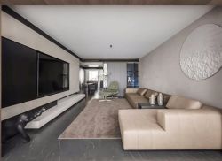 156平现代风格四居室客厅沙发装饰图