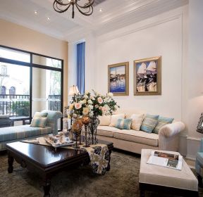 地中海风格客厅沙发装饰设计图-每日推荐