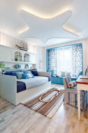 地中海风格书房沙发装饰设计效果图