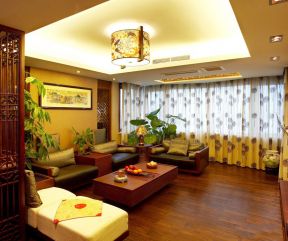 东南亚风格客厅木地板装饰效果图