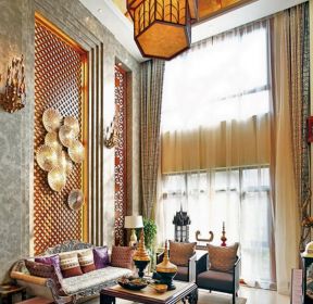 东南亚风格别墅客厅装修设计实景图-每日推荐
