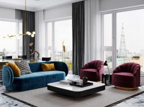 时尚公寓客厅沙发装饰设计效果图