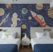 儿童房床头壁纸装饰设计效果图