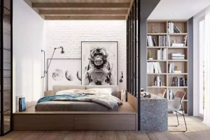 [合肥徽峰装饰]现在流行这种一体化的地台卧室设计！