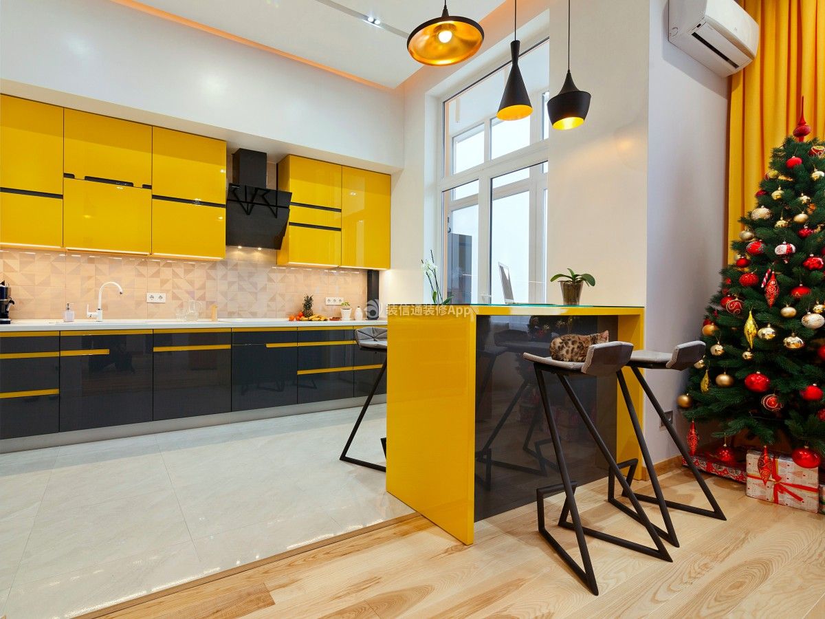混搭风格客厅富裕型140平米以上开放式厨房吧台装修效果图_齐家网装修效果图