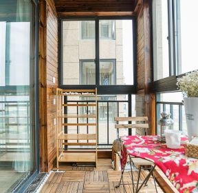 阳台生态木地板装潢设计效果图-每日推荐