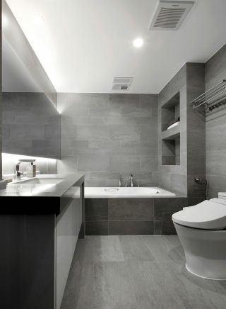 卫生间砖砌浴缸装修设计效果图