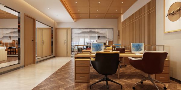 壬丰大厦办公室新中式风格187㎡设计方案
