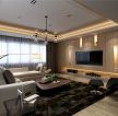 140平现代风格客厅电视墙设计图