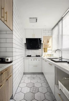 极简厨房装修效果图 厨房地砖效果图 厨房地砖颜色