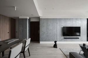 99㎡中等户型装修，黑白灰的配色简洁利落，打造高质感的居家空间