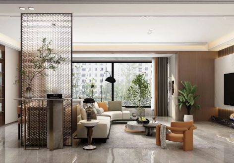 柏悦湾120平米现代风格三室两厅装修案例