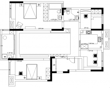 祥源金港湾130平米现代风格四室两厅装修案例