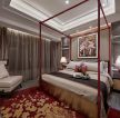 新中式风格卧室四柱床装修设计图