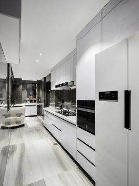 长方形厨房装修效果图 厨房现代简约装修效果图大全