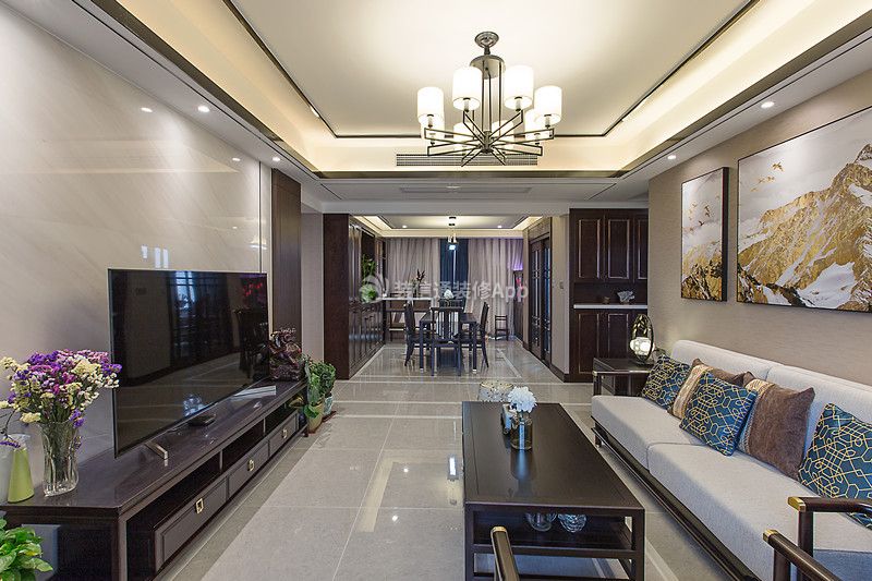 新中式风格客厅装饰设计实景图