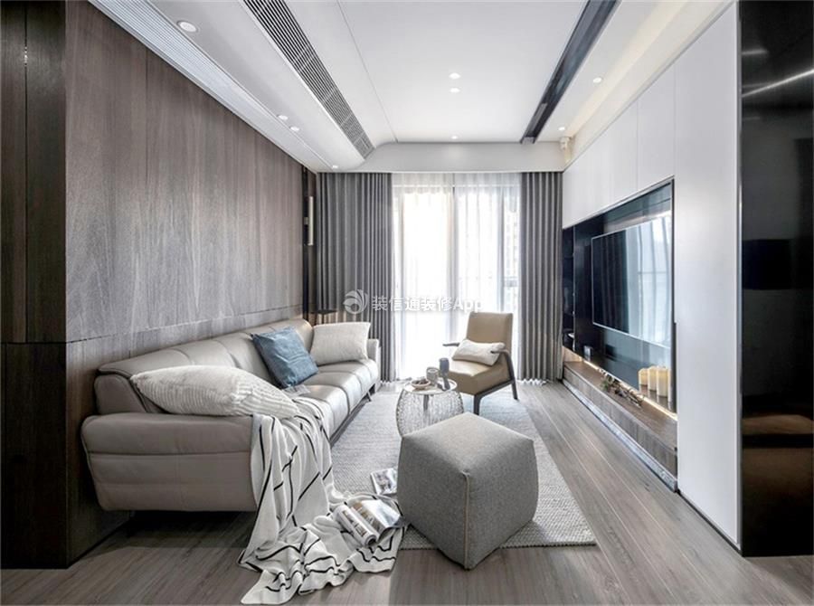 100平米新房客厅现代风格装修设计图: