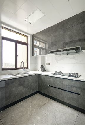 灰色橱柜效果图大全 现代厨房装修图