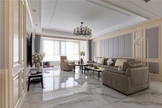140平大户型客厅装潢设计图片