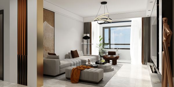 花都国际100平三居室现代风格装修案例