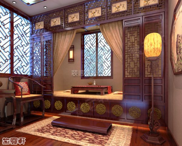 紫云轩中式别墅装修设计 暖阁