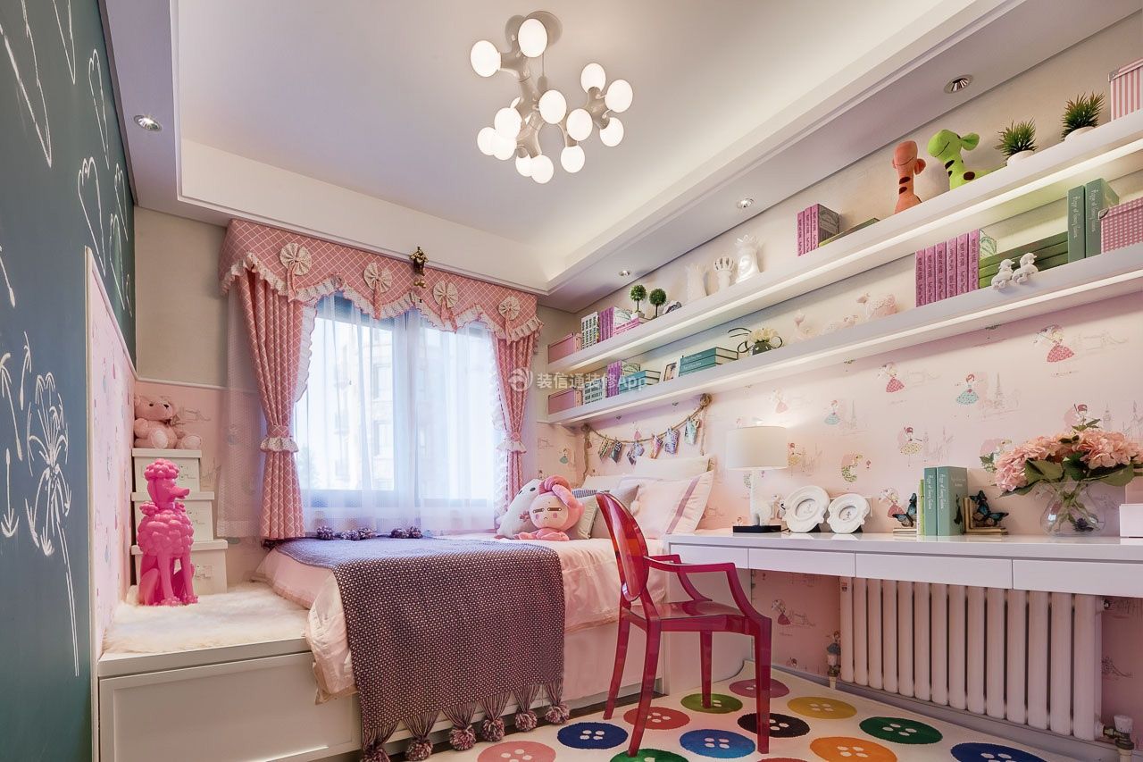 粉色儿童房室内创意设计效果图