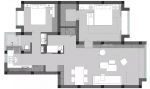 新站广场两居室90平米现代黑白灰装修案例