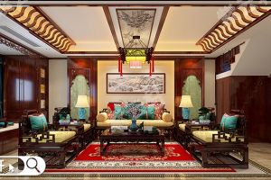 紫云轩客厅中式装修设计效果图