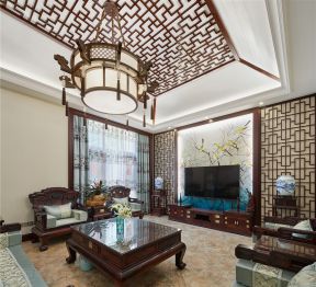 中式风格客厅电视墙 中式客厅装饰效果图片