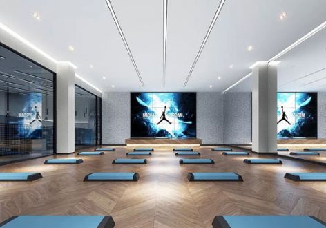广州健身房923平米现代风格装修案例