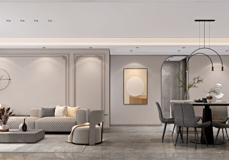 南七里140平米四居室现代风格质感装修案例