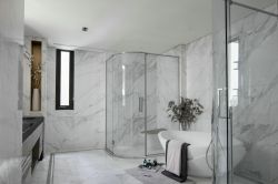 简约卫生间淋浴房玻璃隔断设计图
