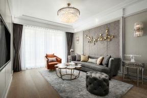 客厅水晶灯饰效果图 现代轻奢客厅装修风格