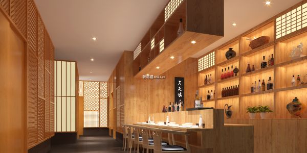 日式料理店日式风格200㎡设计方案