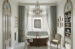 别墅浴室浴缸装潢设计效果图